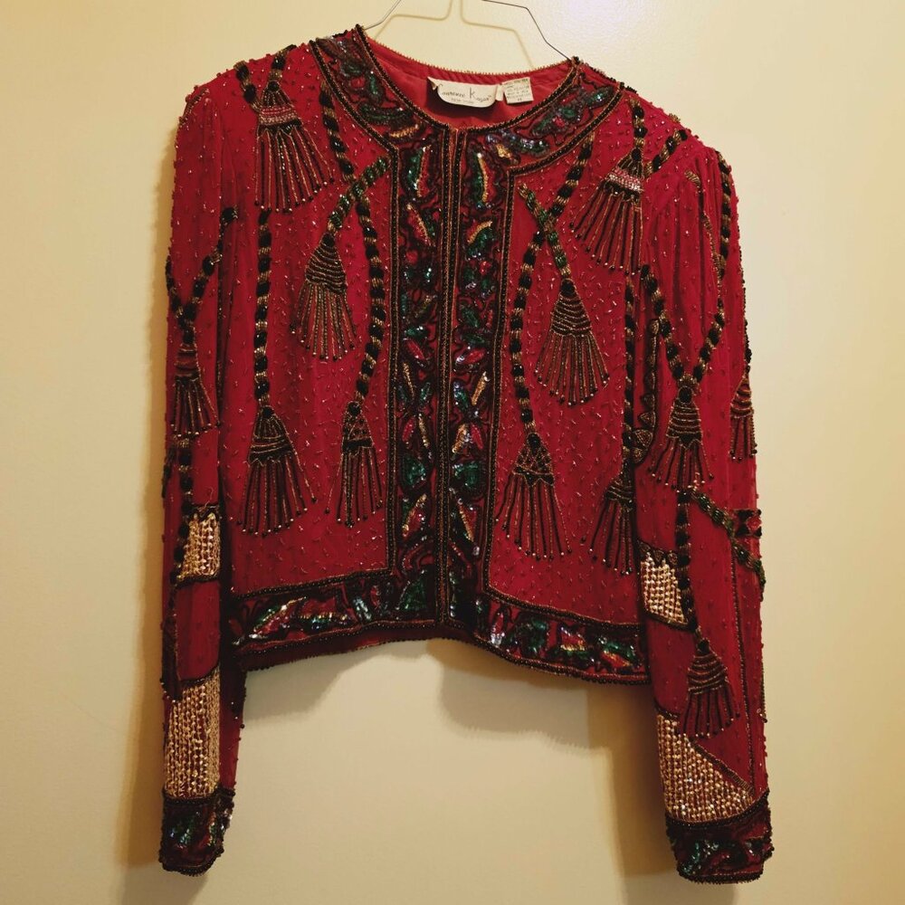 Laurence Kazar New York Beaded Jacket M